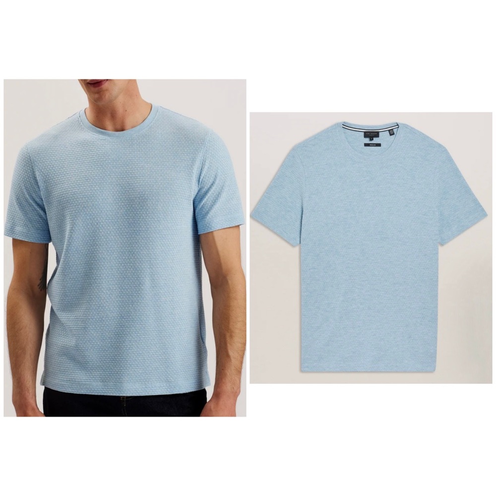 Ted Baker Textured Knit Cotton Short Sleeve T-Shirt